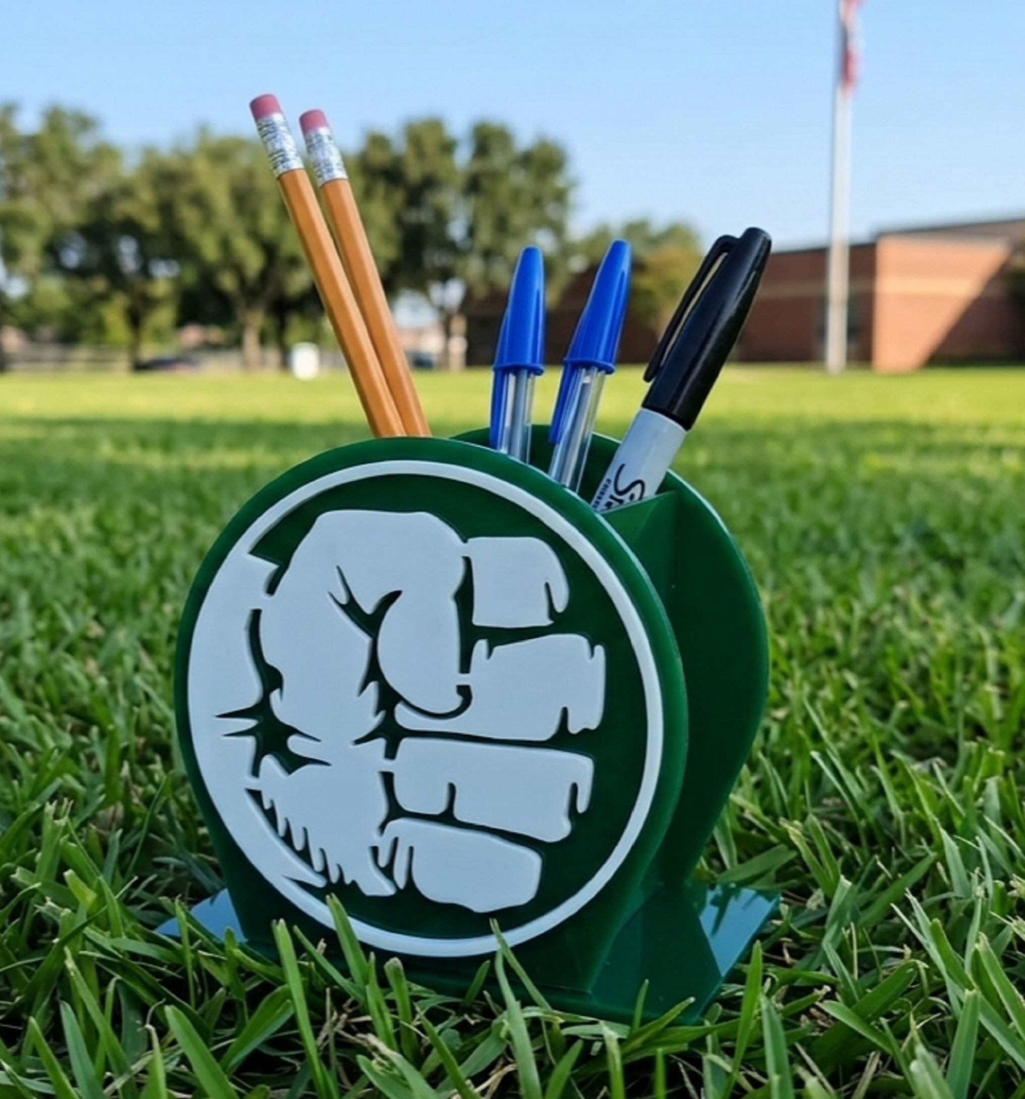 Hulk Themed Acrylic Pencil & Pen Holder - 3D Punch Design