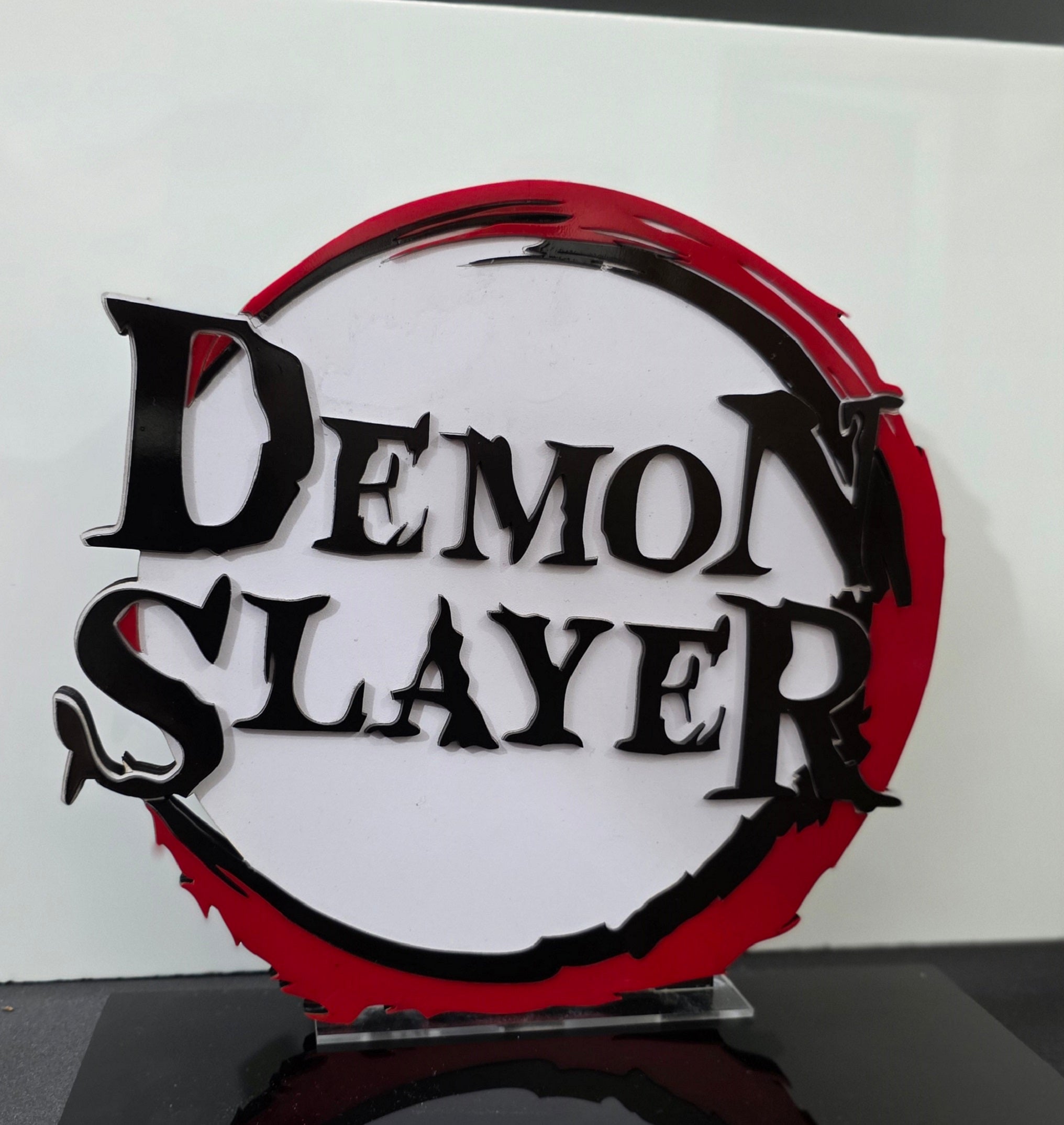 3D Layered Acrylic Demon Slayer Anime Logo Stand - Premium Desk Decor for Anime Fans