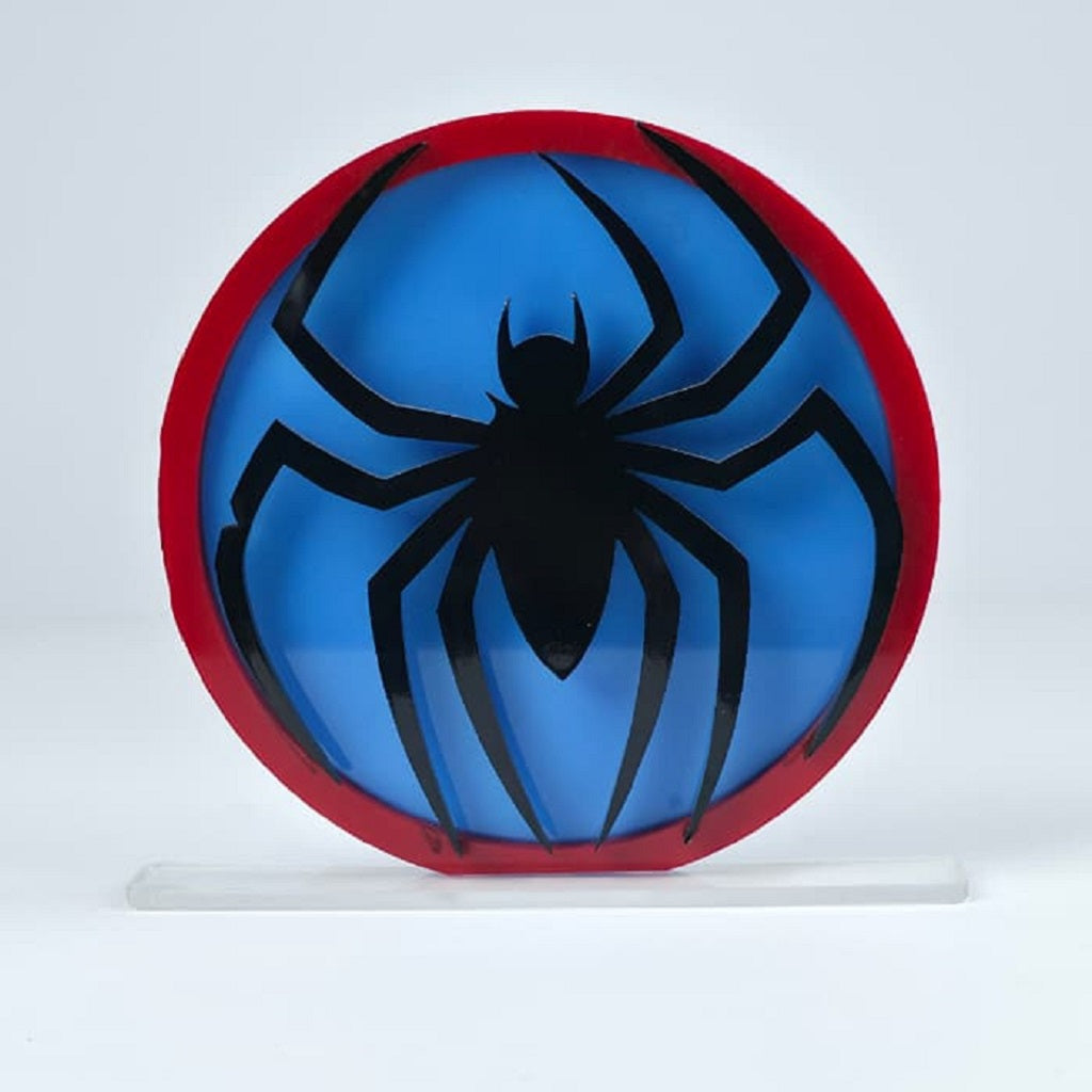 3D Acrylic Spider-Man Desk Sign – Custom Laser Cut Superhero Emblem Tabletop Decor