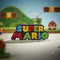 3D Layered Acrylic Stand - Super Mario Multi-Color Logo - Premium Gaming Desk Decor