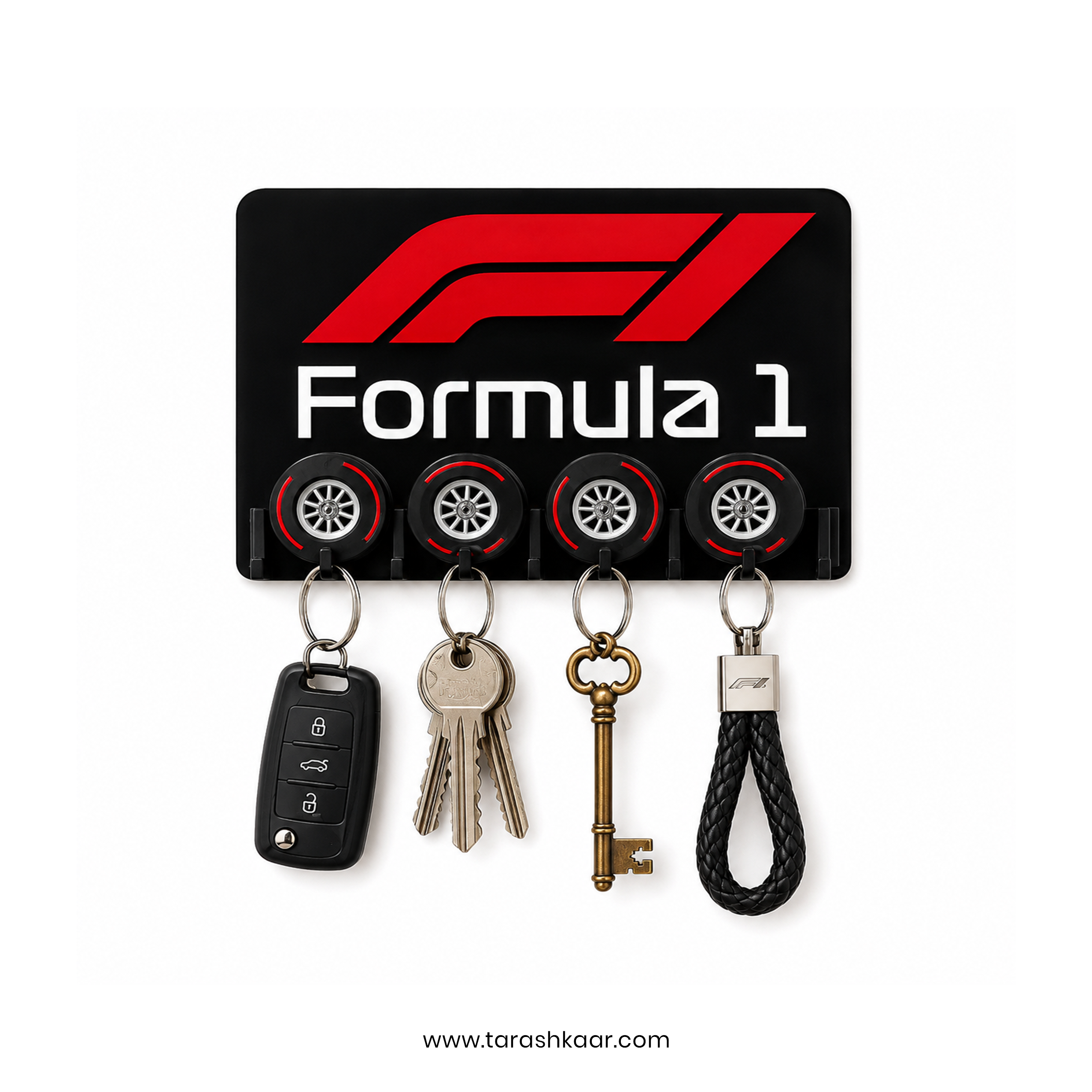 F1 Formula Wall Key chains Holder - 3D Acrylic Made