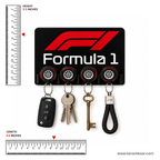 F1 Formula Wall Key chains Holder - 3D Acrylic Made