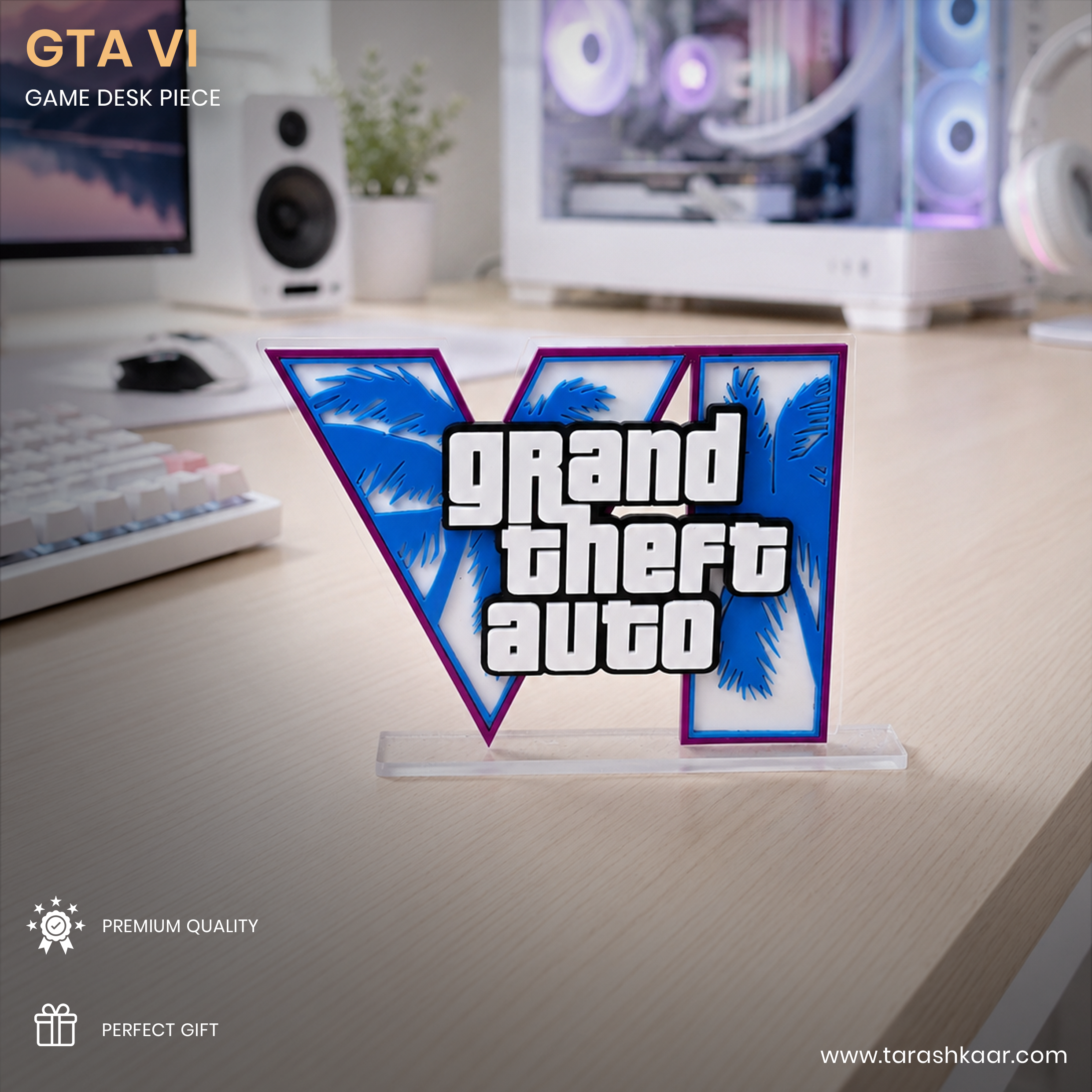 GTA 6 Desk Decor Logo - 3D Acrylic