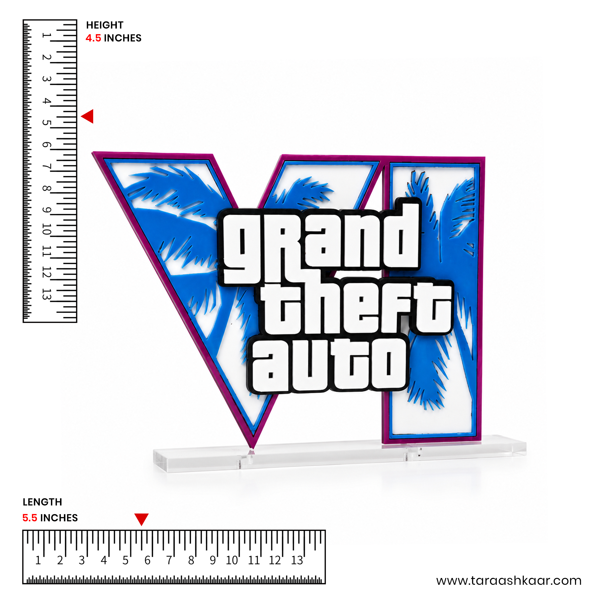 GTA 6 Desk Decor Logo - 3D Acrylic
