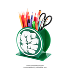 HULK Acrylic Pen Holder & Desk Organizer - Multi-Color Stationery Storage Box for Kids & Office