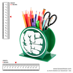 HULK Acrylic Pen Holder & Desk Organizer - Multi-Color Stationery Storage Box for Kids & Office