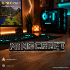 3D Layered Acrylic Stand - Minecraft Logo Edition - Premium Gaming Room Desk Decor