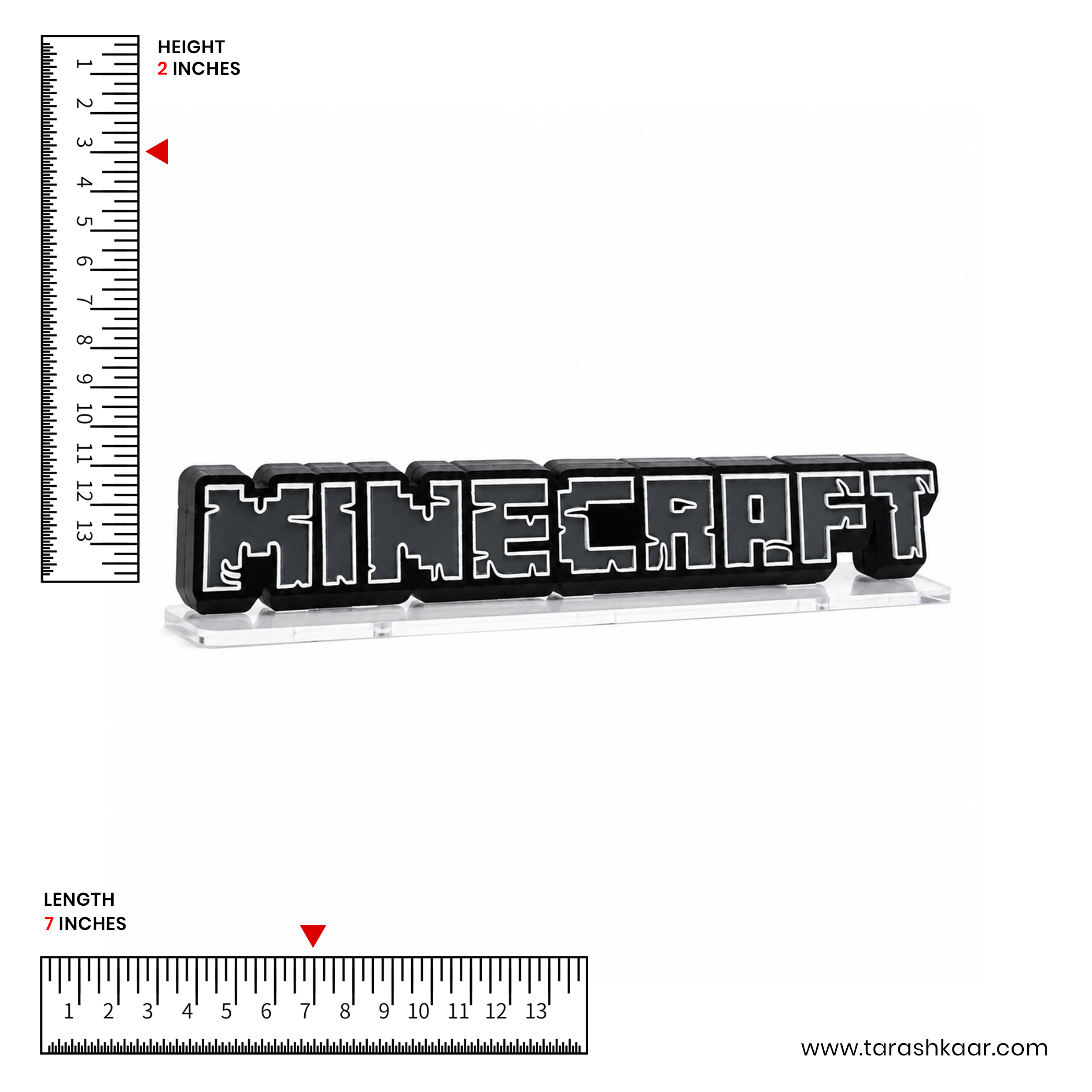3D Layered Acrylic Stand - Minecraft Logo Edition - Premium Gaming Room Desk Decor