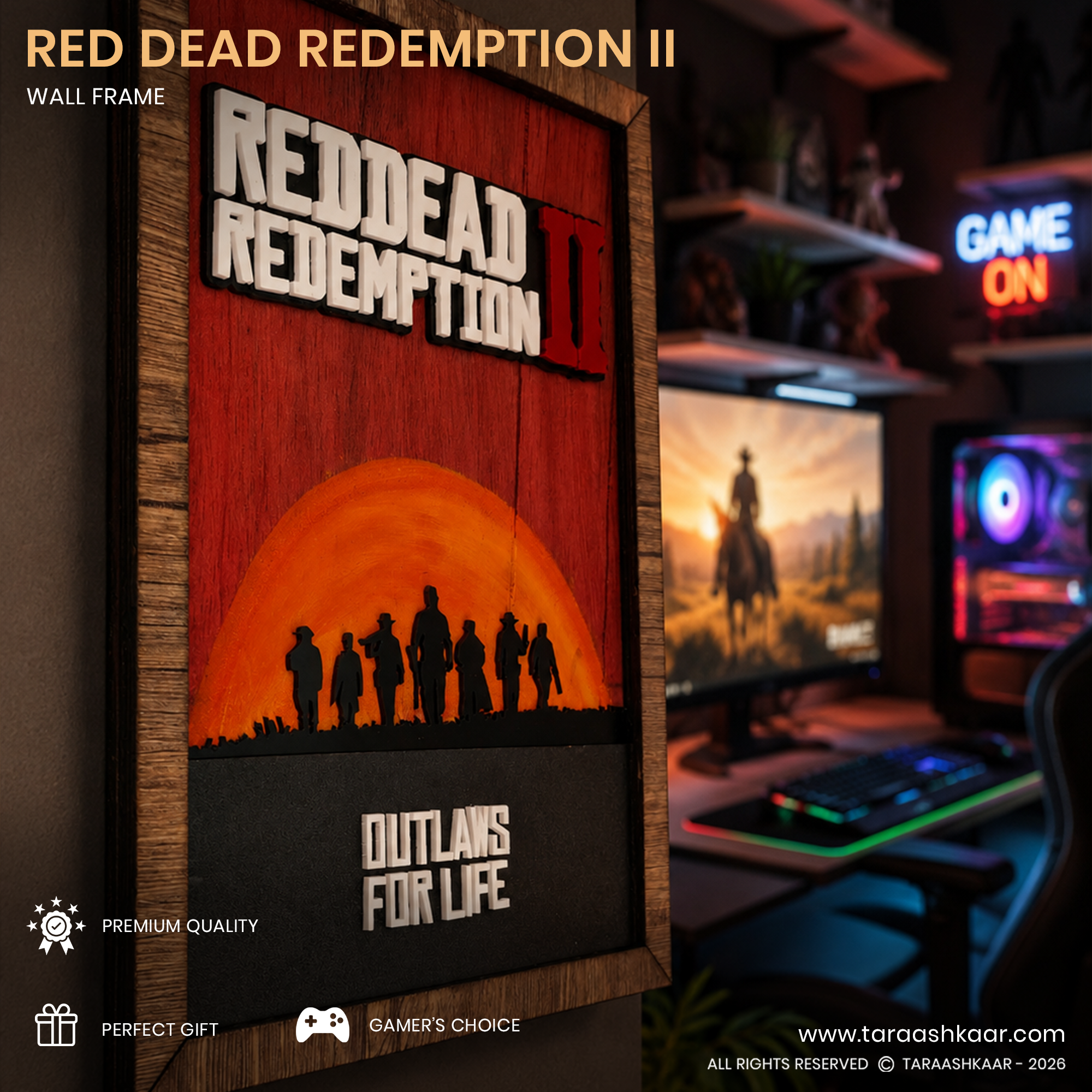 Red Dead Redemption 2 Acrylic Game Wall Frame