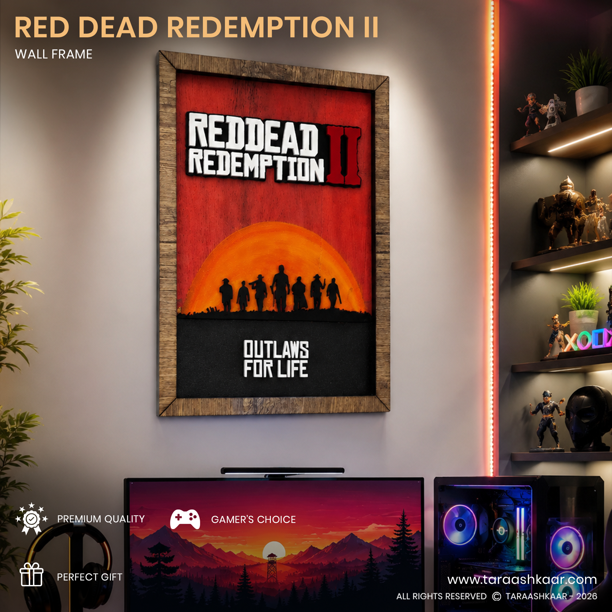 Red Dead Redemption 2 Acrylic Game Wall Frame