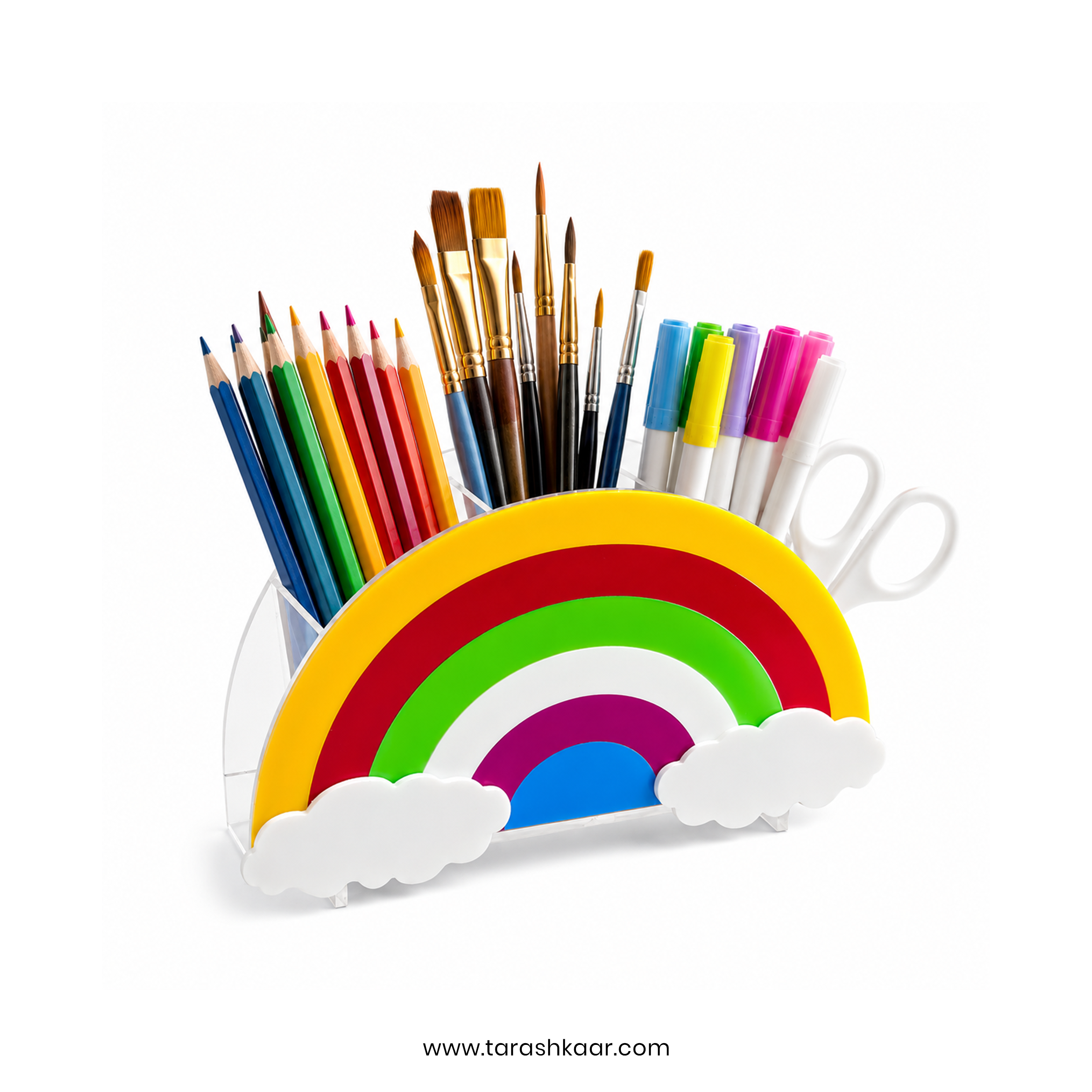 Rainbow Cloud Acrylic Pen & Pencil Holder