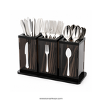 3-Compartment Brown Acrylic Cutlery Holder - Premium Spoon, Fork & Knife Organizer - Luxury Dining Table Stand (Copy)