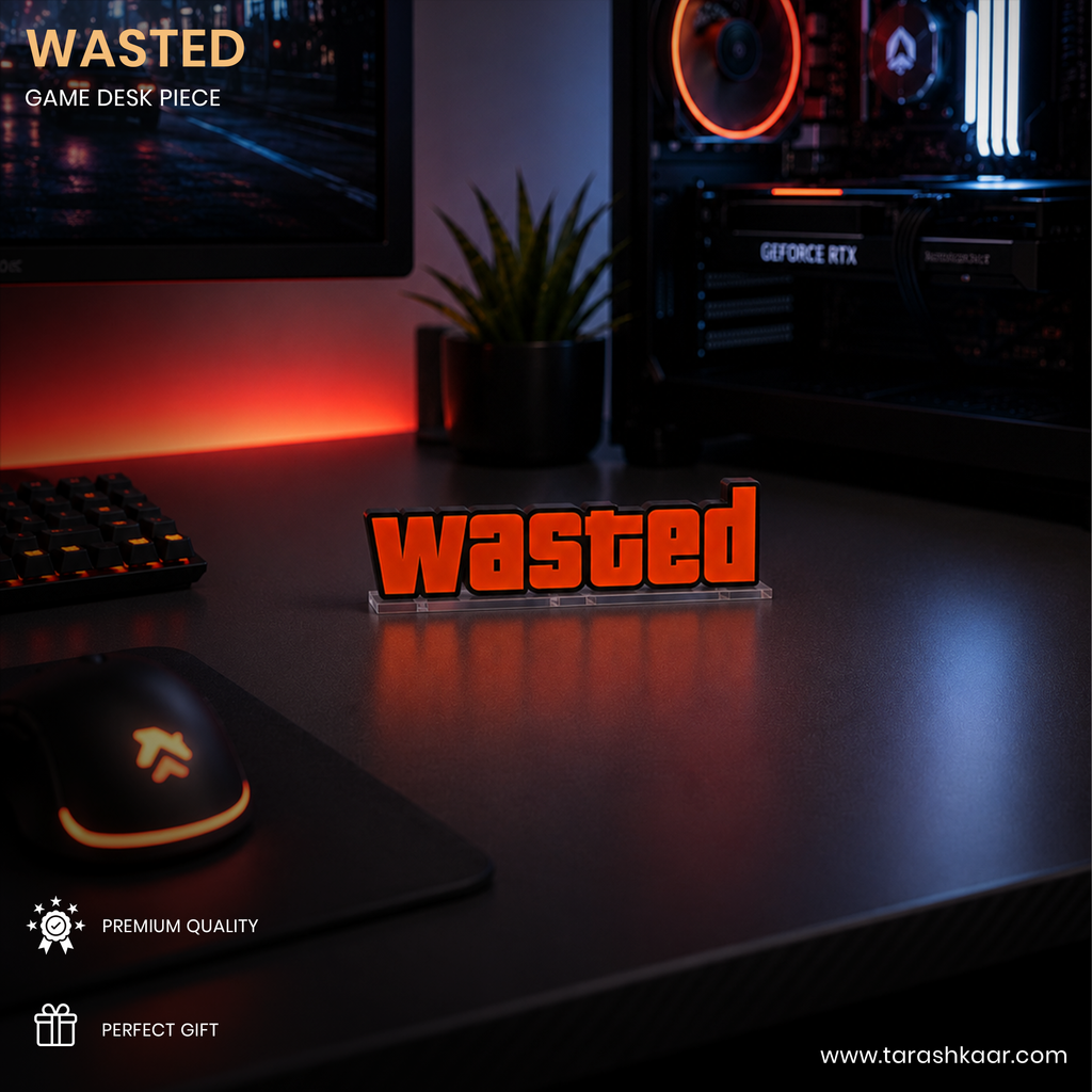 GTA WASTED Sign 3D Acrylic Game Desk Piece