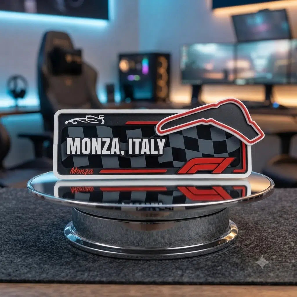 Formula 1 (F1) Monza Circuit 3D Acrylic Decor Piece | Premium Tabletop & Gaming Desk Accessory