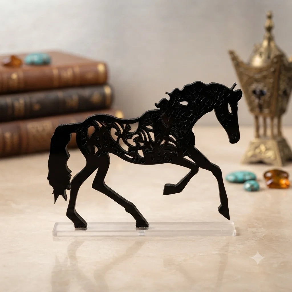 Premium Acrylic Horse Decoration Piece - Modern Art Sculpture for Home and Office
