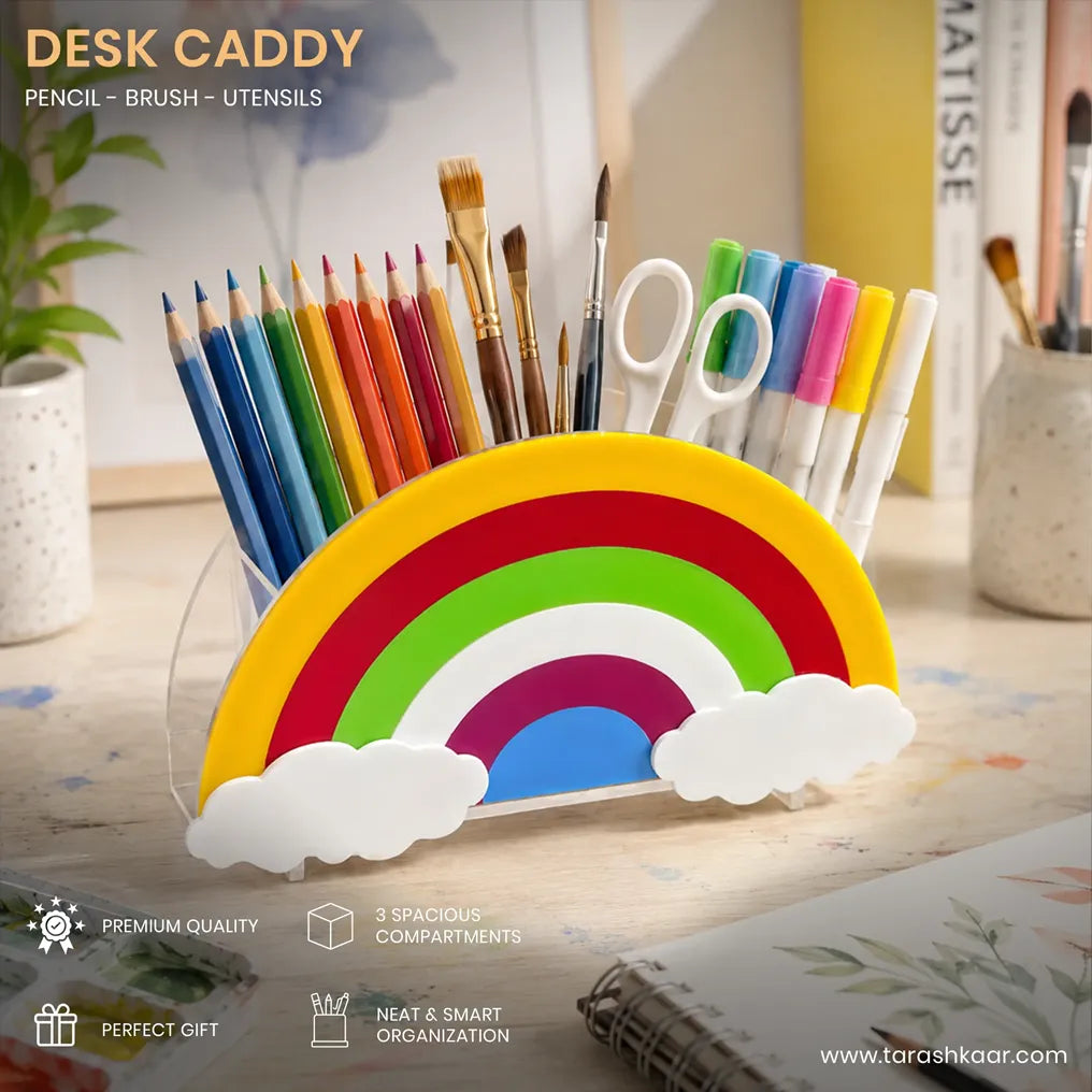 Rainbow Cloud Acrylic Pen & Pencil Holder