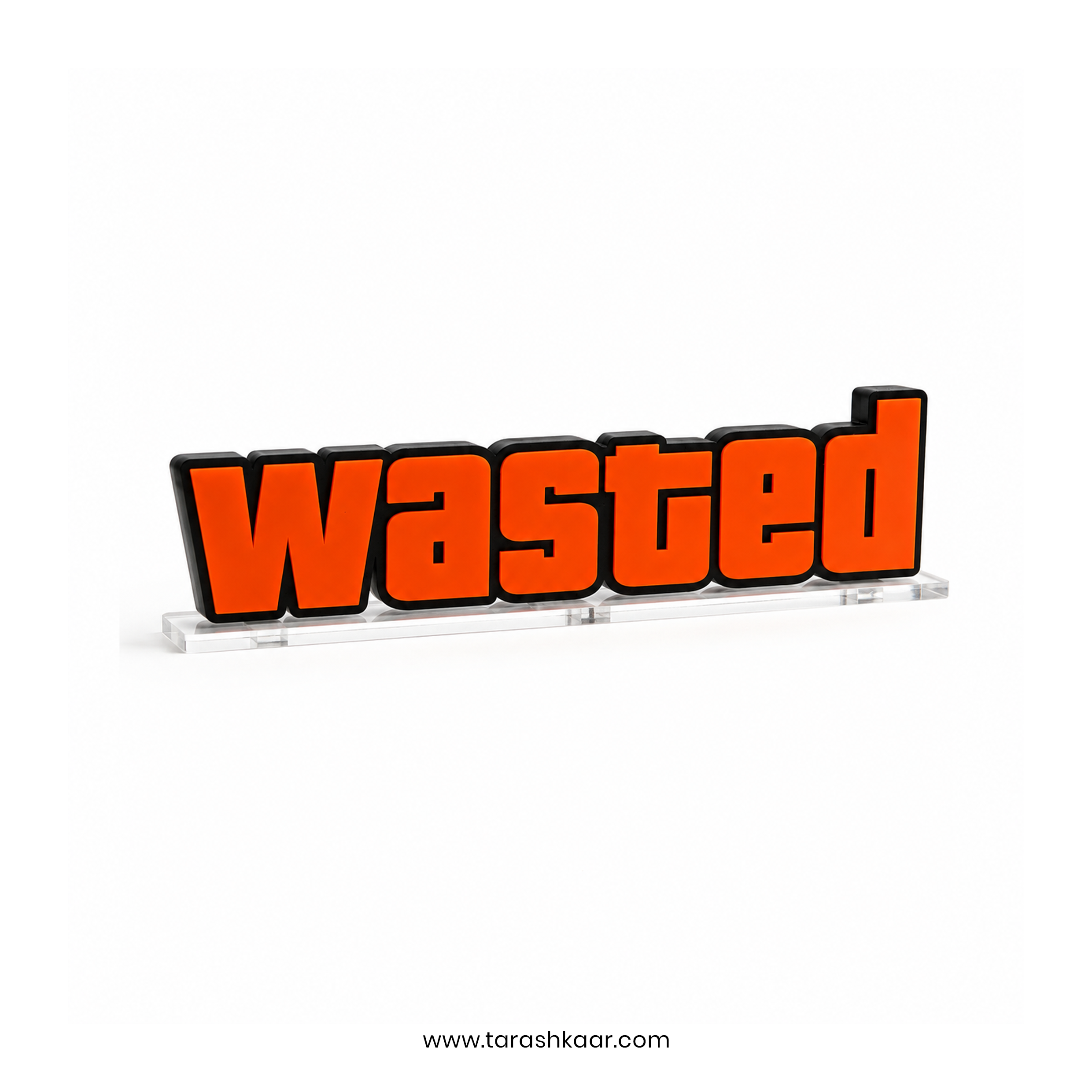GTA WASTED Sign 3D Acrylic Game Desk Piece