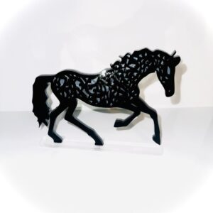 Premium Acrylic Horse Decoration Piece - 3D Laser Cut Horse Statue for Home & Office Decor - Artistic Horse Sculpture